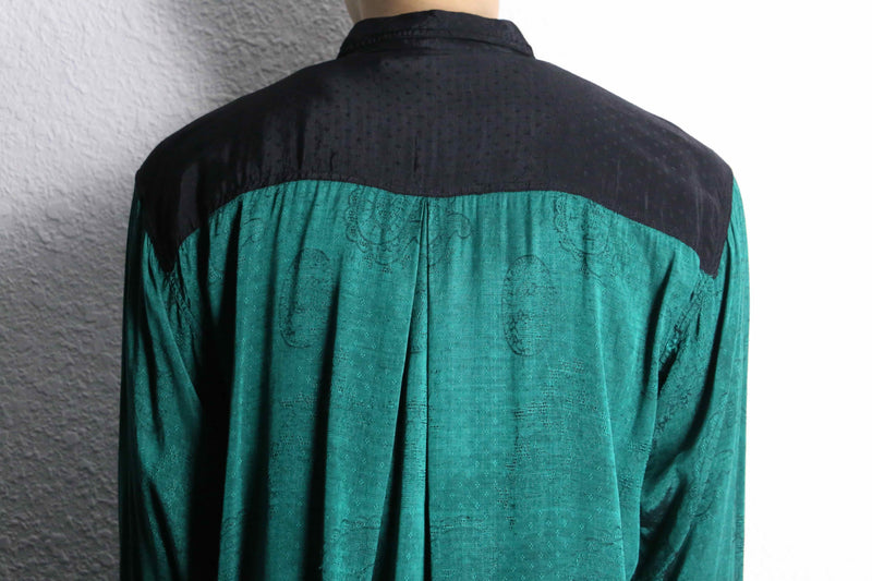 90's switching jacquard rayon shirt
