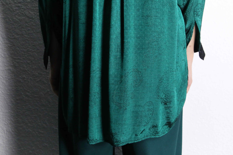 90's switching jacquard rayon shirt