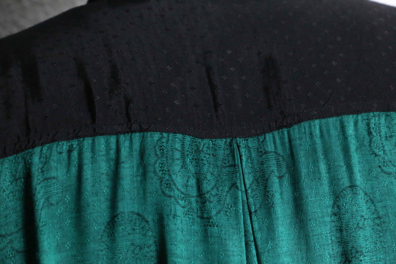 90's switching jacquard rayon shirt