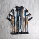 "Abercrombie & Fitch" textured stripe knit polo