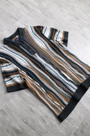 "Abercrombie & Fitch" textured stripe knit polo