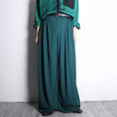 subdued green wide easy pants