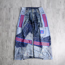 "Re:make" track baggy denim pants
