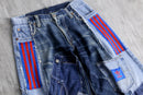 "Re:make" track baggy denim pants