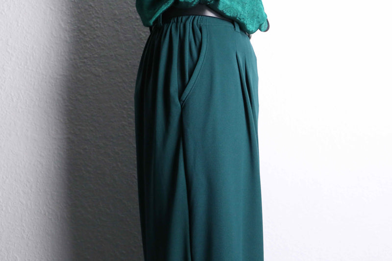 subdued green wide easy pants