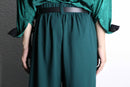 subdued green wide easy pants