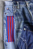 "Re:make" track baggy denim pants