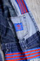 "Re:make" track baggy denim pants