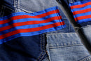 "Re:make" track baggy denim pants