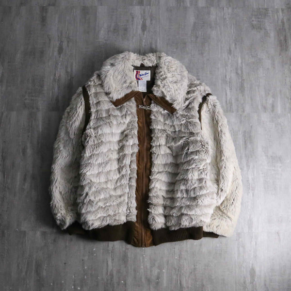 1980-90s faux suede switch fur blouson