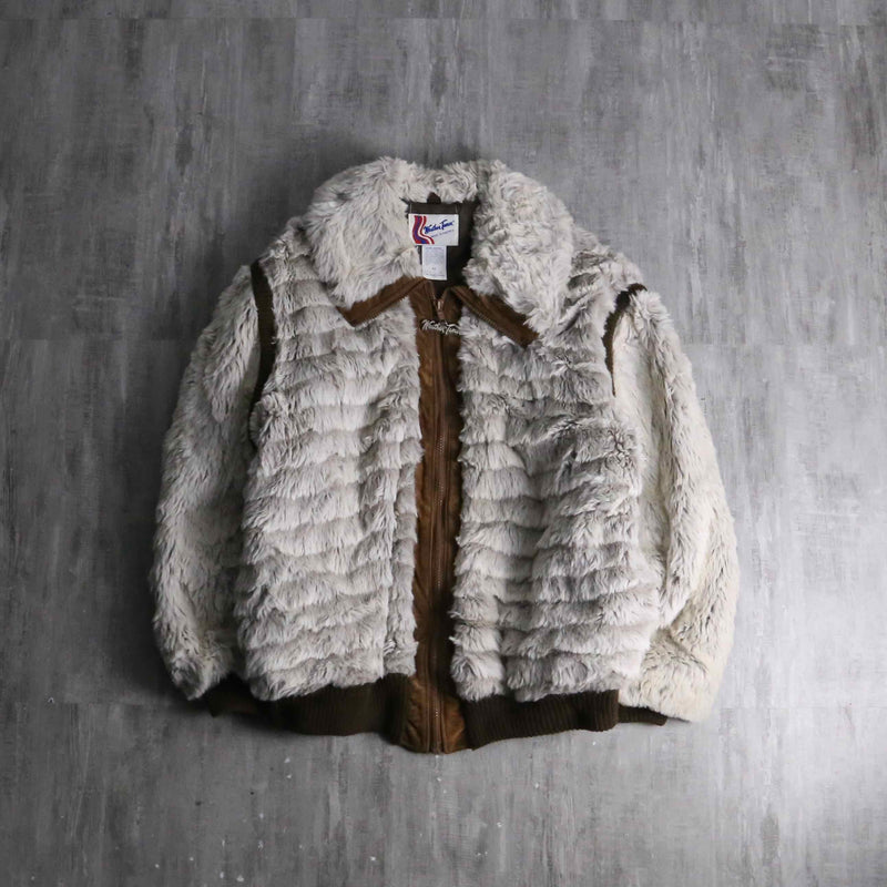 1980-90s faux suede switch fur blouson