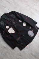 "Re:make" leather patchwork hand stitch design jacket