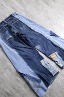 "Re:make" track baggy denim pants
