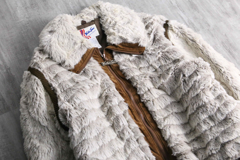 1980-90s faux suede switch fur blouson