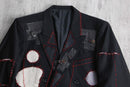 "Re:make" leather patchwork hand stitch design jacket