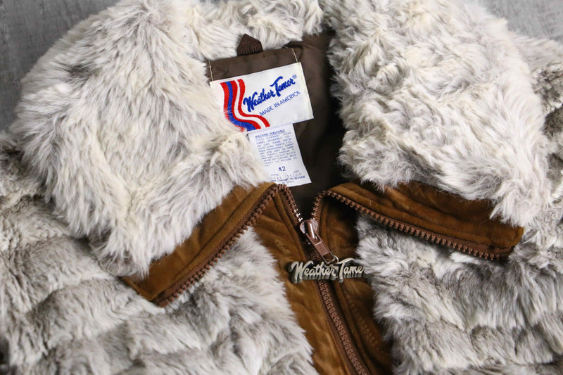 1980-90s faux suede switch fur blouson