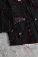 "Re:make" leather patchwork hand stitch design jacket