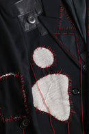 "Re:make" leather patchwork hand stitch design jacket