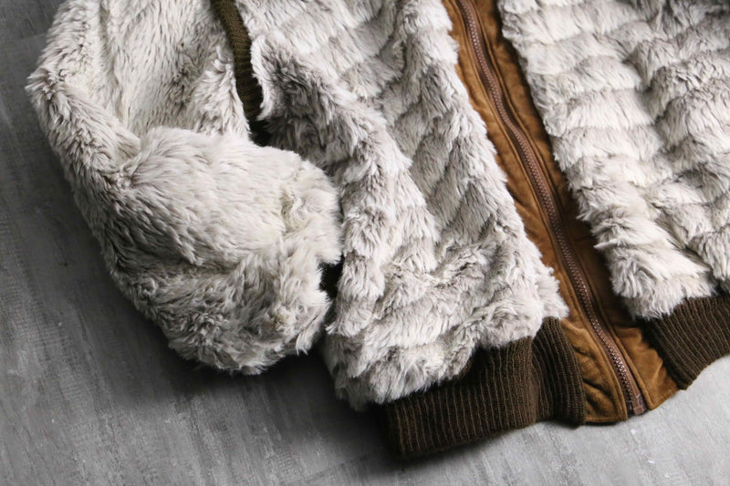 1980-90s faux suede switch fur blouson