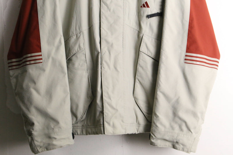 "adidas" stand neck 2tone nylon jacket