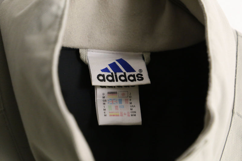 "adidas" stand neck 2tone nylon jacket