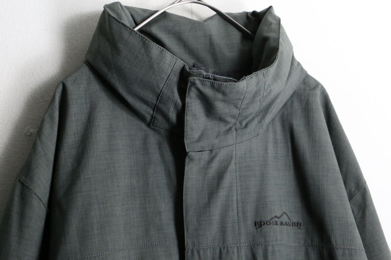 "Eddie Bauer" glay color nylon long coat