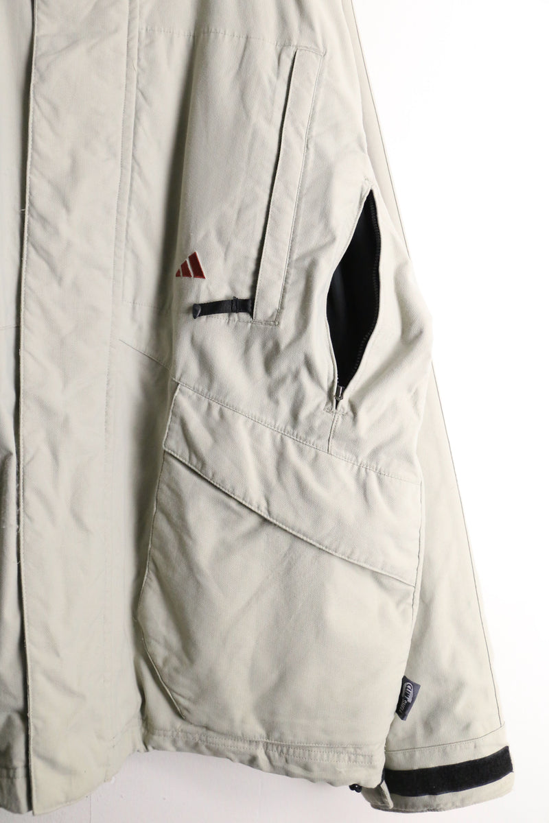 "adidas" stand neck 2tone nylon jacket