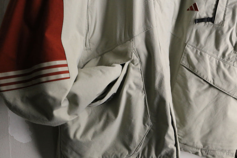 "adidas" stand neck 2tone nylon jacket