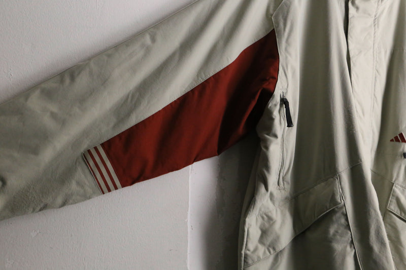 "adidas" stand neck 2tone nylon jacket