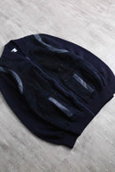dark navy color switching knit blouson