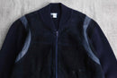 dark navy color switching knit blouson