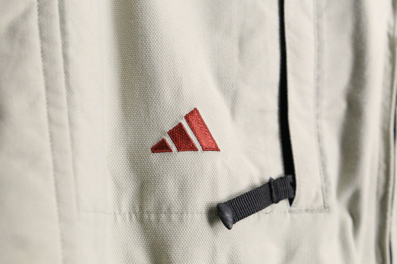 "adidas" stand neck 2tone nylon jacket