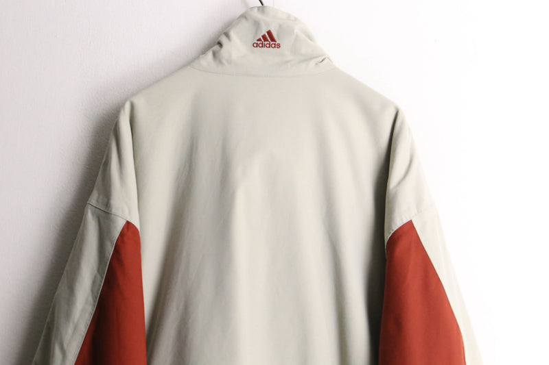 "adidas" stand neck 2tone nylon jacket