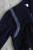 dark navy color switching knit blouson