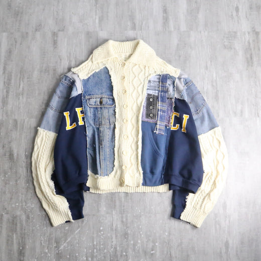 "Re:make" fisherman knit docking jacket