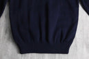 dark navy color switching knit blouson