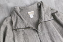 linen×cotton chambray zip-up jacket