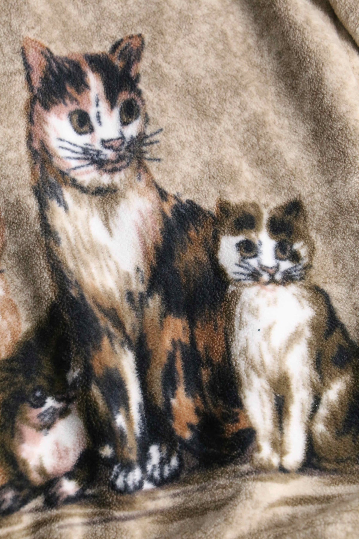 cat puttern fleece zip jacket