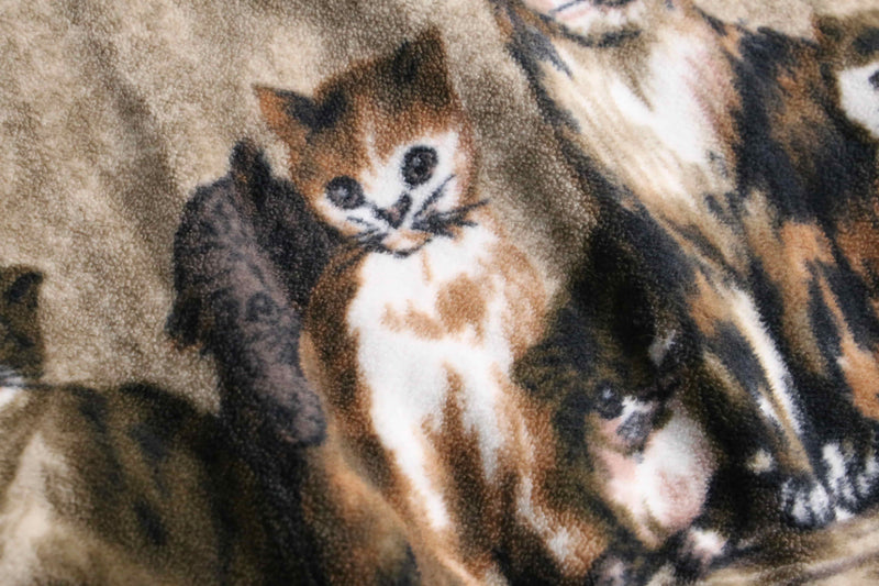 cat puttern fleece zip jacket