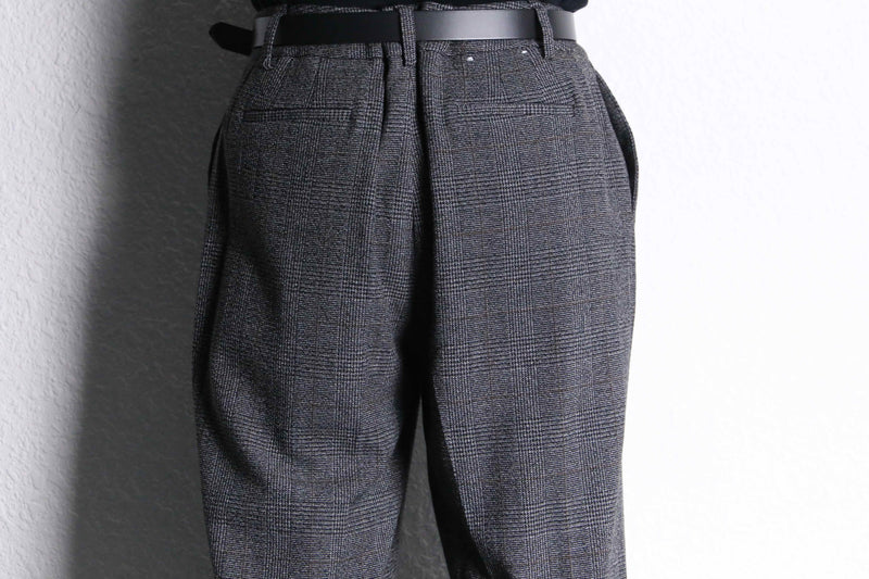 "Calvan Klein" gren check wide buggy rayon slacks
