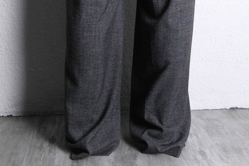 "Calvan Klein" gren check wide buggy rayon slacks