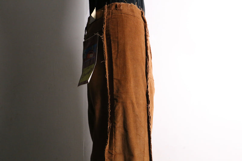 remake "再構築" camel brown corduroy buggy flare pants