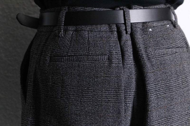"Calvan Klein" gren check wide buggy rayon slacks