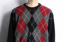 front argyle check pattern knit