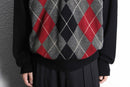 front argyle check pattern knit