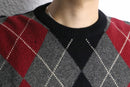 front argyle check pattern knit