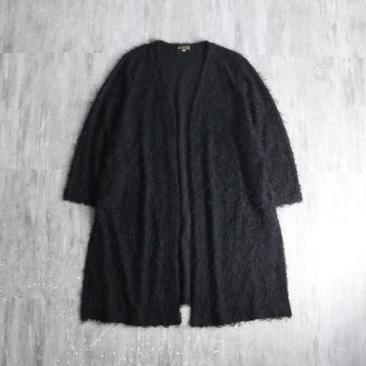 long pile shaggy open front knit