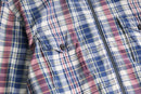 madras check zip cotton hoodie