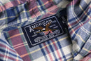 madras check zip cotton hoodie