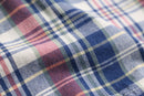 madras check zip cotton hoodie